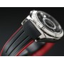 Bracelet RubberB M110 Noir/Rouge pour Rolex Sky-Dweller