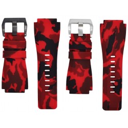Horus Bracelet Camouflage Caoutchouc pour Bell&Ross rouge