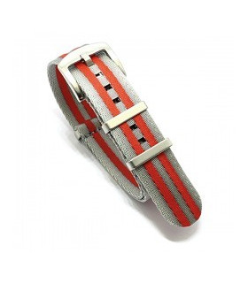 Bracelet Nato Premium - Gris / rouge