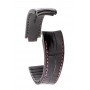 R-Strap Bracelet Aligator pour Rolex - Noir avec surpiqure rouge