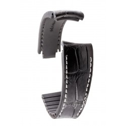 R-Strap - Alligator strap for Rolex - Black with white stitching