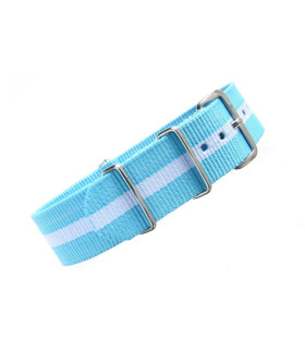 Bracelet nylon NATO Blanc/Bleu