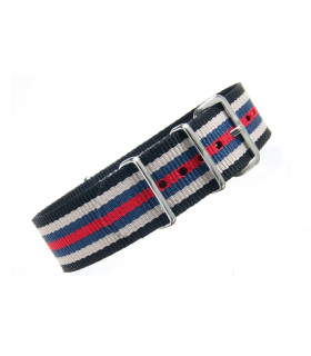 Watch NATO strap Black/White/Red/Blue