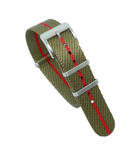 BRACELET NATO PREMIUM - Olive/ Rouge