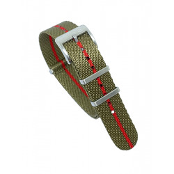 Premium NATO strap - Olive/Red