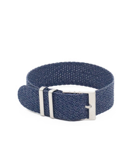 Bracelet perlon KronoKeeper - Bleu/Gris