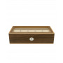 Clipperton 10 watch box in brown wood with glass lid