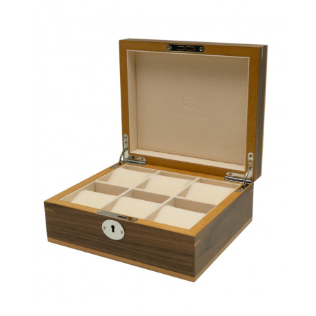 Boîte à montres Clipperton 6 en bois marron