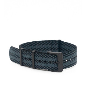 Premium nato strap PVD buckle - Black/Grey