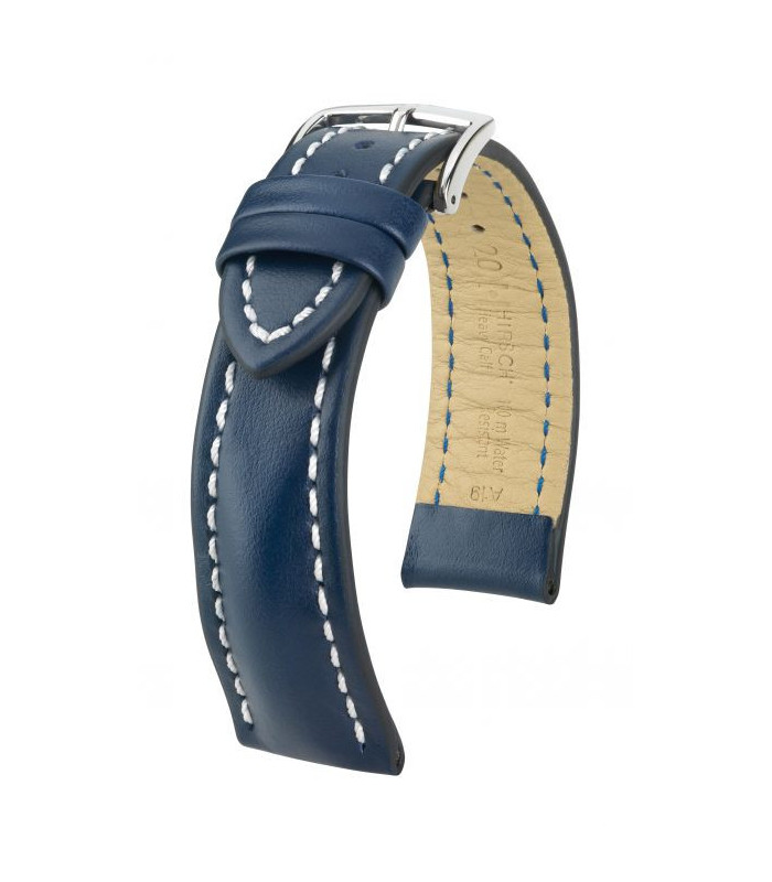 Bracelet pour montre Heavy Calf Hirsch Bleu