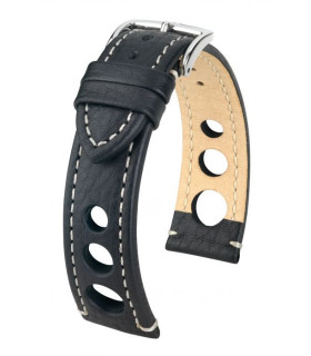 Rally Hirsch Watch Strap Black/white