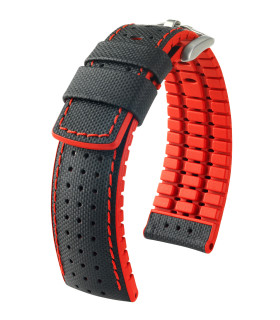 Watch strap Robby Hirsch Black/Red