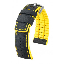 Watch strap Robby Hirsch Black/Yellow