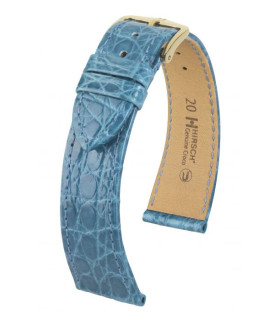 Genuine Croco Hirsch Watch Strap Blue