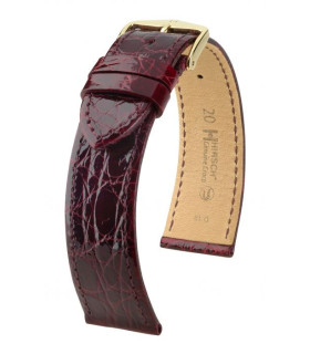 Genuine Croco Hirsch Watch Strap Burgundy