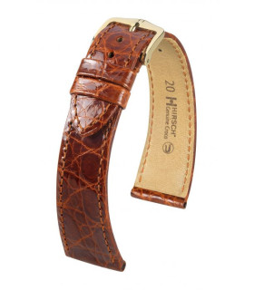 Genuine Croco Hirsch Watch Strap Golden Brown