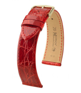 Genuine Croco Hirsch Watch Strap Red