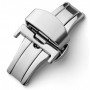 Double folding clasps for leather straps, stainless steel polished