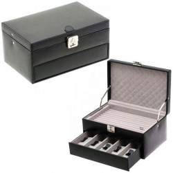 Leather watch box Davidt's for 5 watches & cufflinks