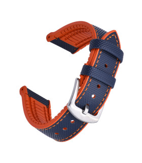 KronoKeeper Jules Rubber Strap - Orange/Navy Blue