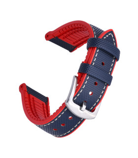 KronoKeeper Jules Rubber Strap - Red/Navy Blue