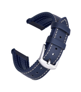 KronoKeeper Jules Rubber Strap - Black/Navy Blue