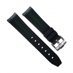 Bracelet RubberB M106CD Noir/Vert avec boucle