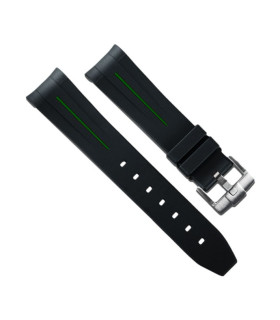 Bracelet RubberB M106CD Noir/Vert avec boucle