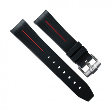 Rubber B strap M106 Black/ Red with buckle