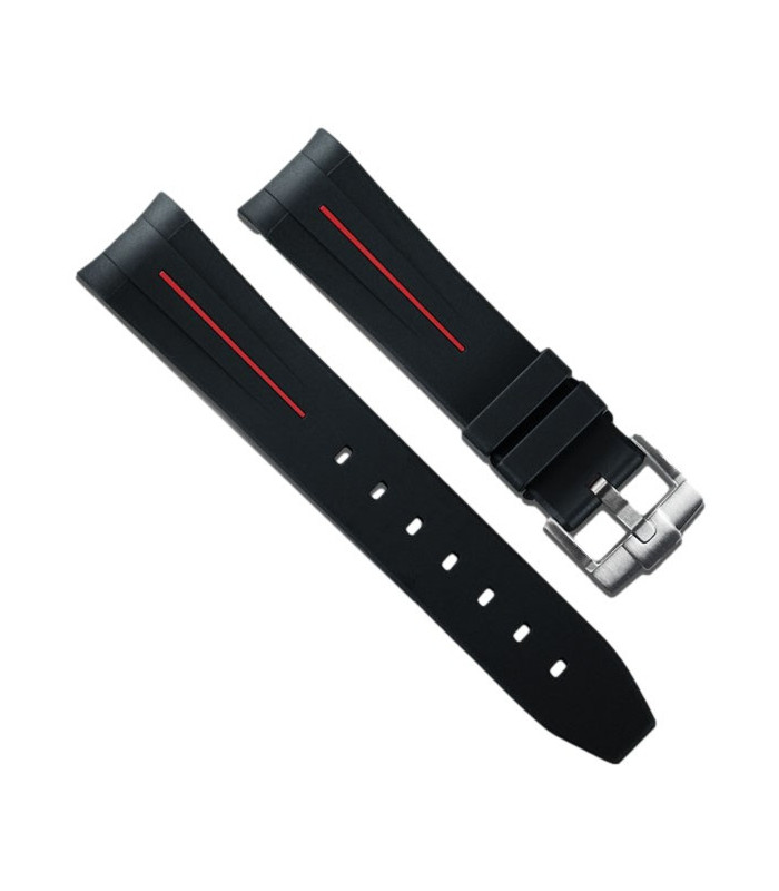 Rubber B strap M106 Black/ Red with buckle