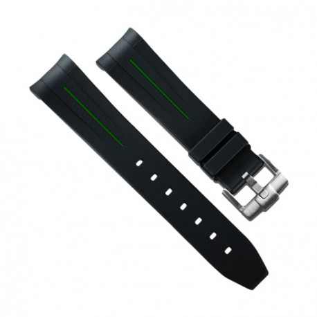 Bracelet RubberB M106 Noir/Vert avec boucle