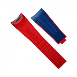 Rubber B Strap M111 Blue/Red for Sky-Dweller on Oyster Bracelet
