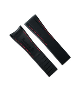 Rubber B strap M101 Black with red stitching