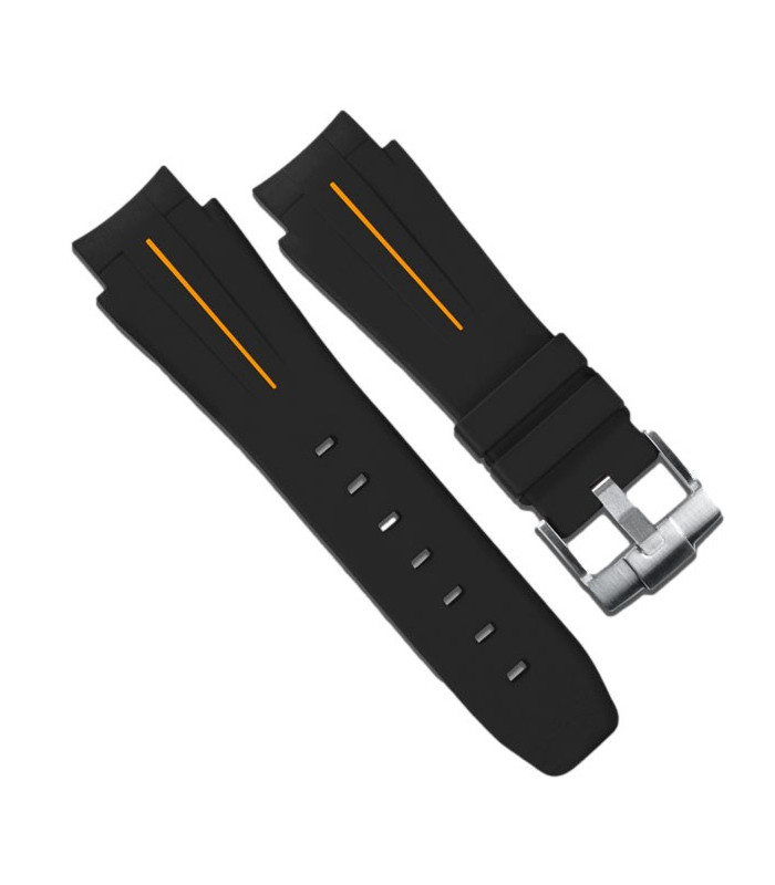 Rubber B strap M107 Black/Orange with buckle