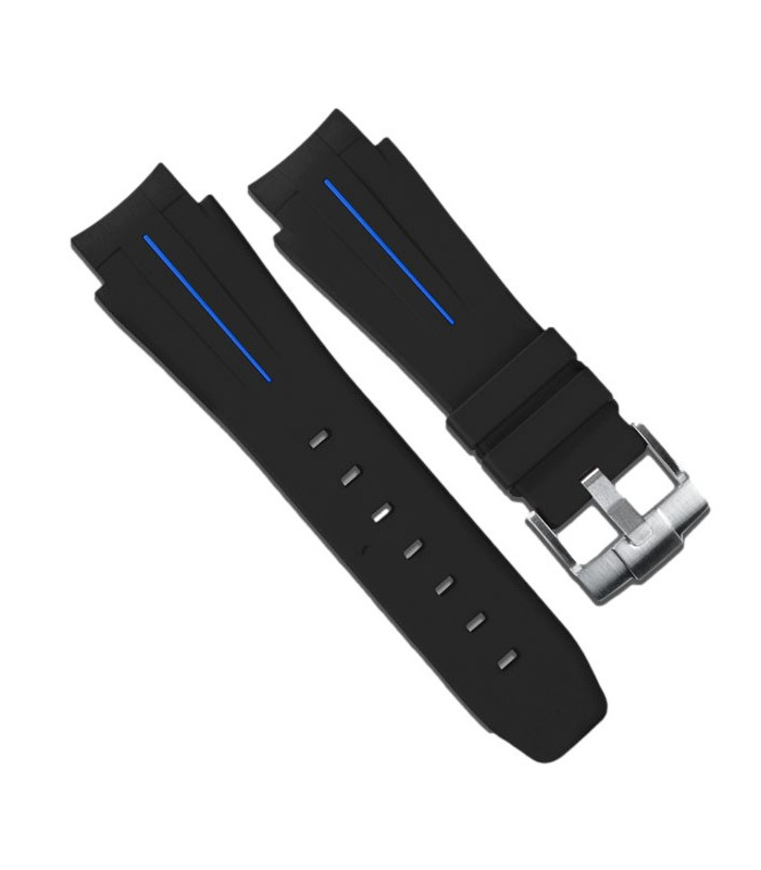 Bracelet RubberB M107 Noir/Bleu