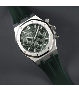 Rubber B Strap APB41 Hunter Green for Audemars Piguet Royal Oak 41mm on Leather or Bracelet - Classic Series