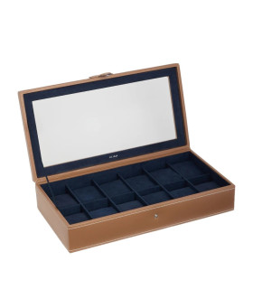 Le Tanneur - Watchbox for 12 watches in leather with glass