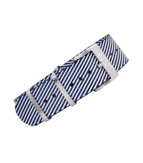 Premium NATO strap - Navy/White