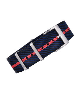 BRACELET NATO PREMIUM - Noir/Marine/Rouge