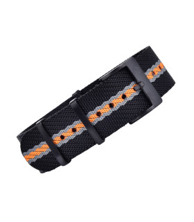 BRACELET NATO PREMIUM PVD - Noir/Gris/Orange