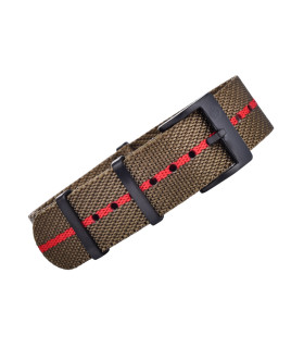 BRACELET NATO PREMIUM PVD - Olive/Rouge