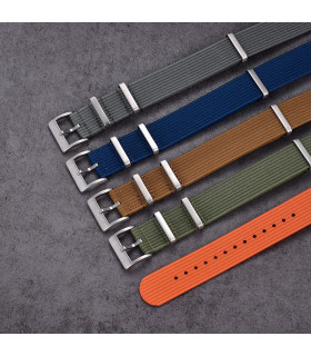 Bracelet NATO nervuré KronoKeeper - Bleu