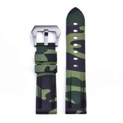 KronoKeeper Camouflage Rubber strap - Green