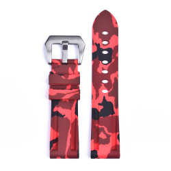 KronoKeeper Camouflage Rubber strap - Red