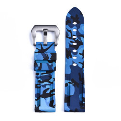 KronoKeeper Camouflage Rubber strap - Blue