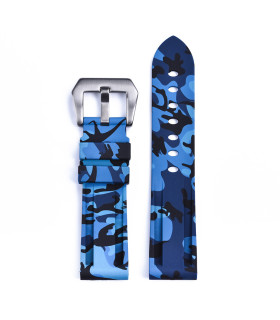 KronoKeeper Camouflage Rubber strap - Blue