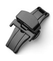 Double folding clasps for leather straps, Black brushed PVD