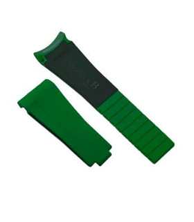 Rubber B Strap for Rolex Air-King 126900 - M215 Black/Green