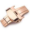 Double folding clasps for leather straps, rose gold plated