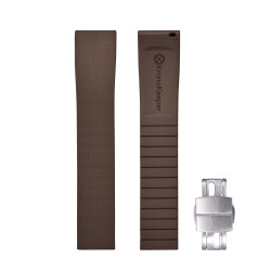 KronoKeeper adjustable Rubber Strap with deployant clasp - Brown